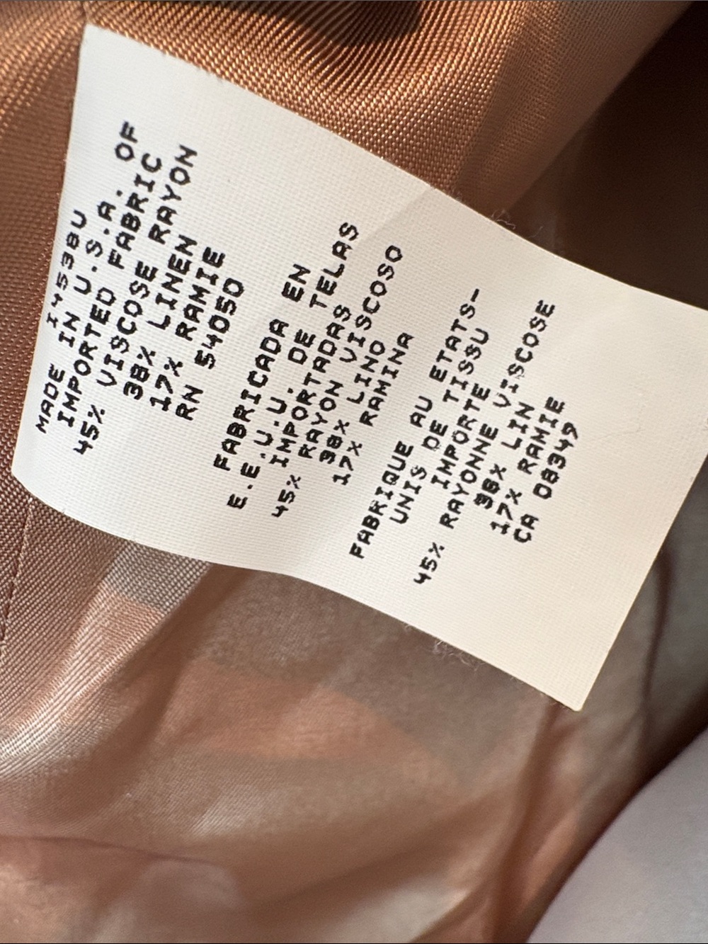 Lauren Ralph Lauren Herringbone Linen Rayon Blazer Tailored Jacket Tan Size 8 - Picture 14 of 16